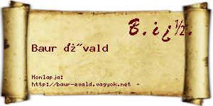 Baur Évald névjegykártya